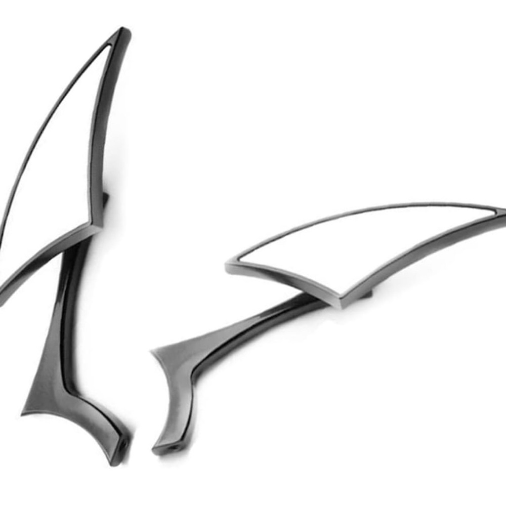 Black Motorcycle Rearview Mirrors - Picture 3 of 10